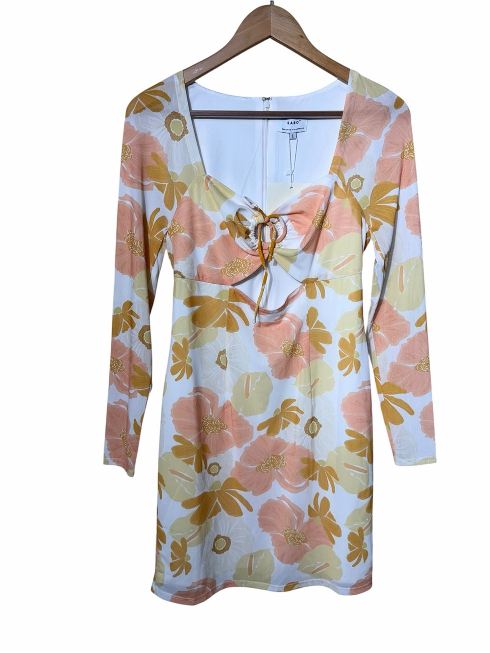 New Sabo Skirt Arino Cutout Floral Dress Size Large - Picture 2 of 6